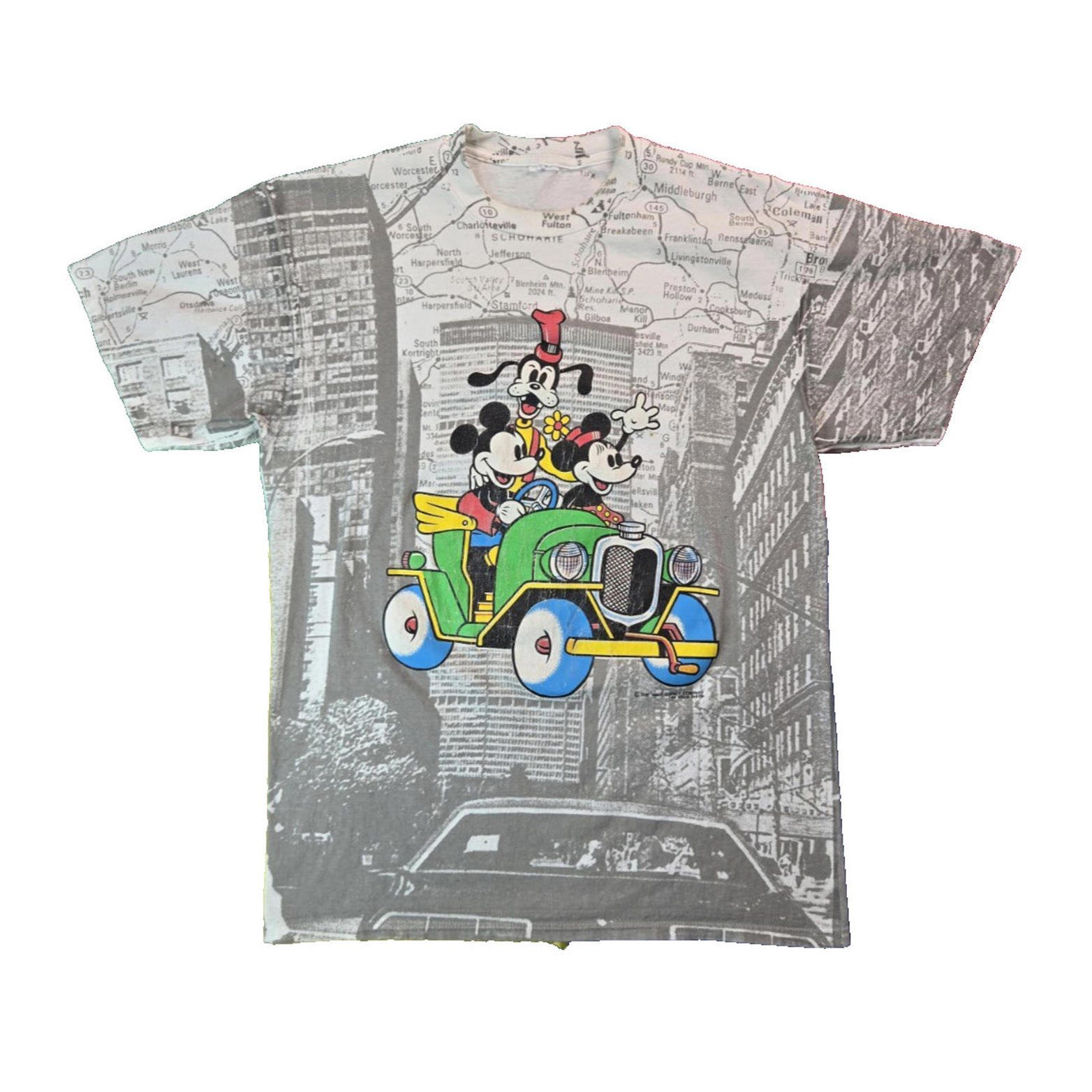 Disney Vintage Velva Sheen Road Trip Aop T Shirt Mens Size Medium M